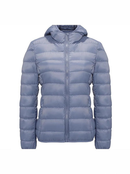 Autumn and winter new 90 velvet lightweight down jacket women's hooded short plus size lightweight thin white duck down fashion coat